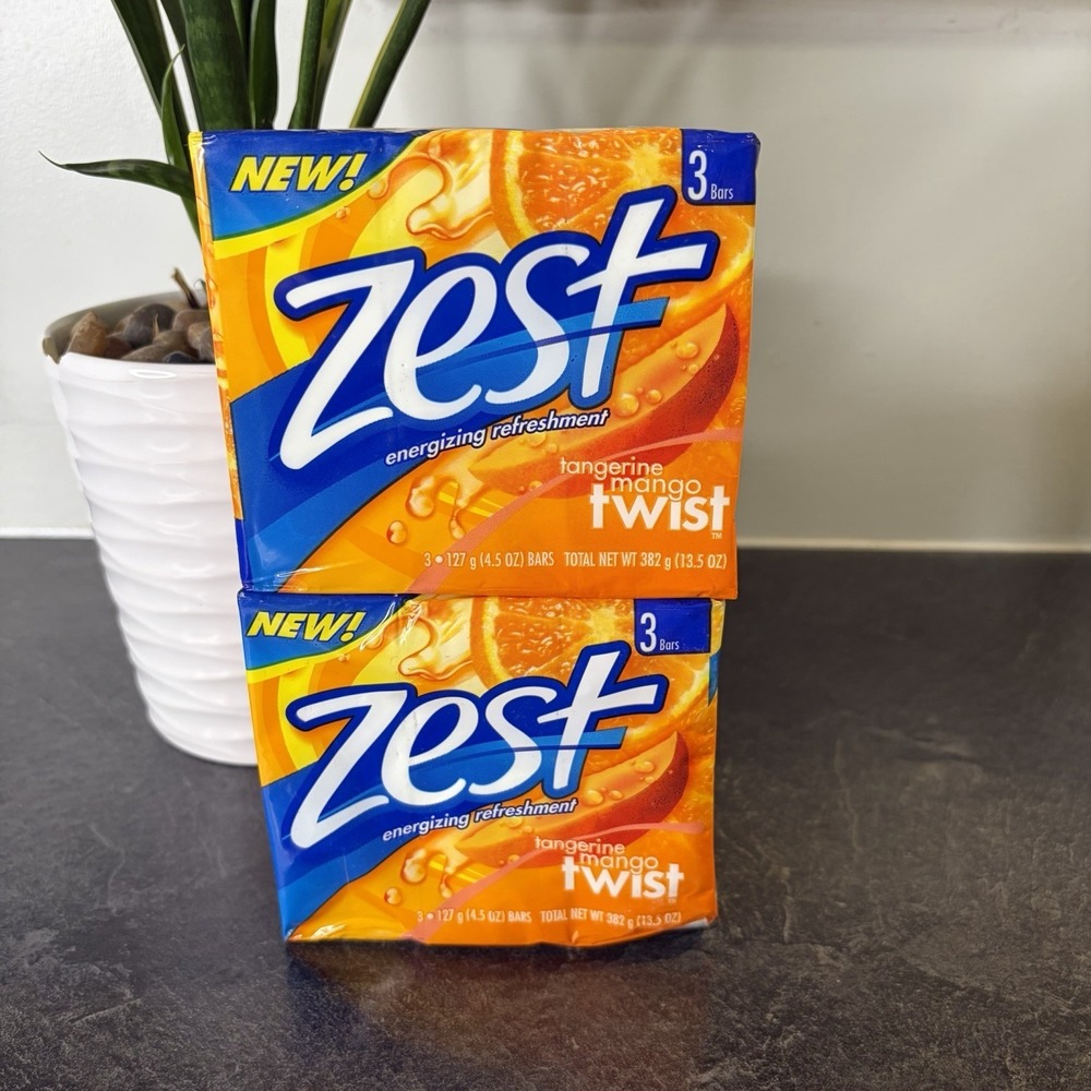 Zest Tangerine Mango Twist Energizing‎ Bar Soap 6 Bars SEALED
